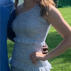 Princess Polly Light Blue Textured Dress